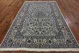 New Hand Knotted Authentic Nain Wool & Silk Persian Rug 6' 7" X 9' 10" - Golden Nile