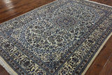 New Hand Knotted Authentic Nain Wool & Silk Persian Rug 6' 7" X 9' 10" - Golden Nile