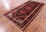 Black New Authentic Persian Hamadan Hand Knotted Rug - 5' 3" X 10' 9" - Golden Nile