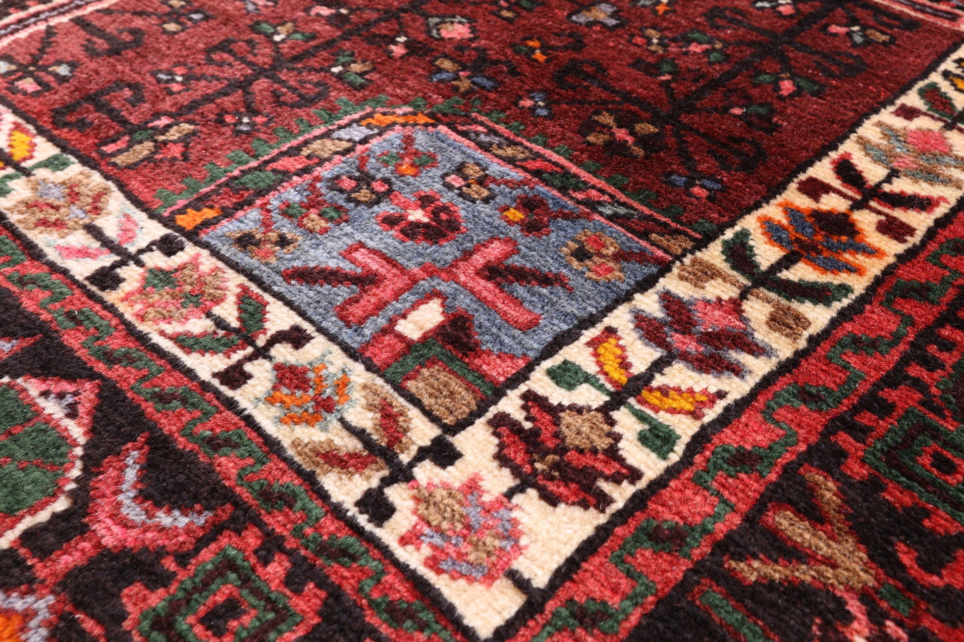 Black New Authentic Persian Hamadan Hand Knotted Rug - 5' 3" X 10' 9" - Golden Nile