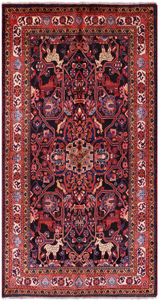 Black New Authentic Persian Nahavand Area Rug - 5' 6" X 10' 4" - Golden Nile