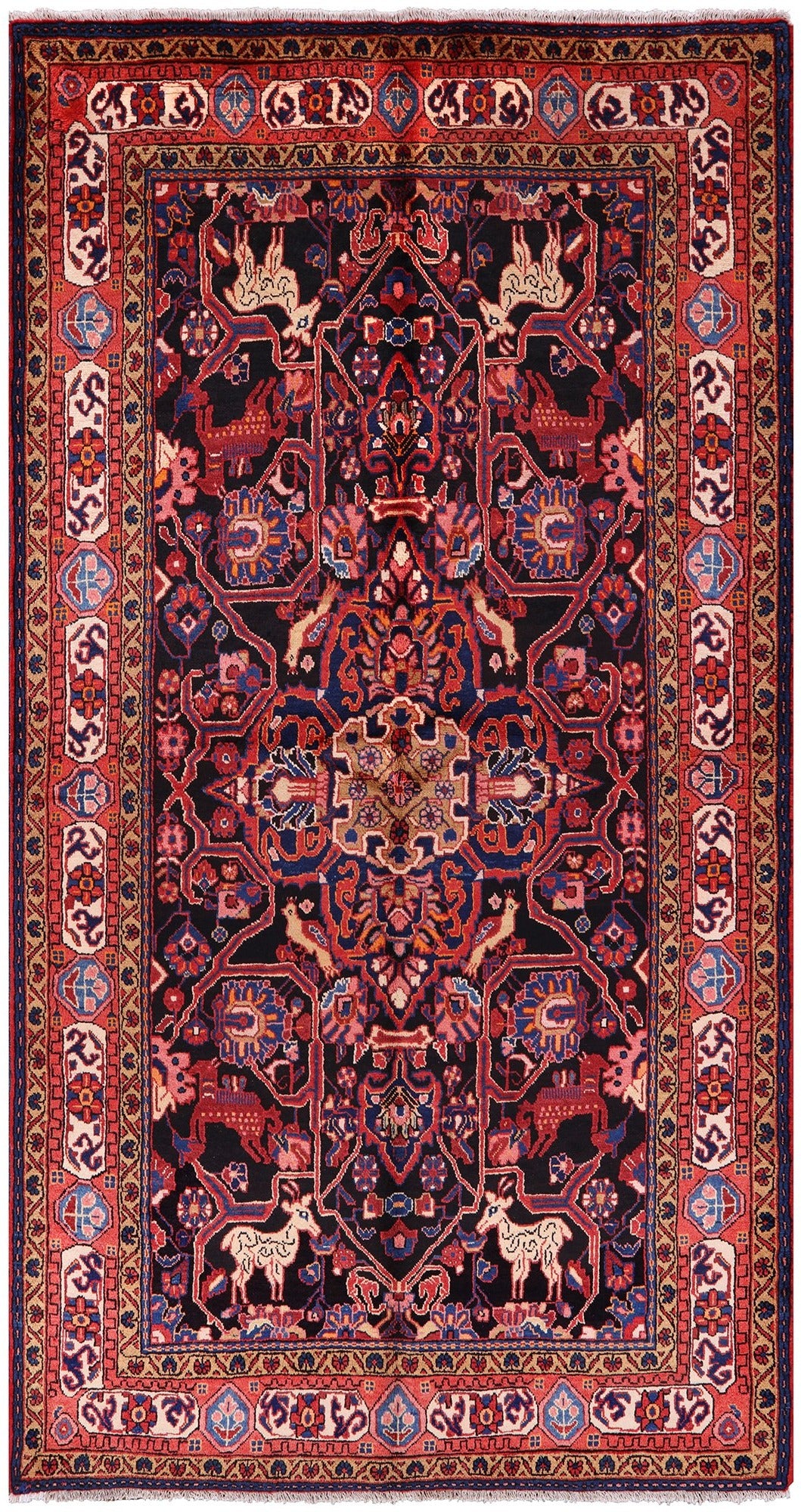 Black New Authentic Persian Nahavand Area Rug - 5' 6" X 10' 4" - Golden Nile
