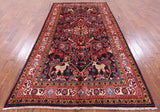 Black New Authentic Persian Nahavand Area Rug - 5' 6" X 10' 4" - Golden Nile