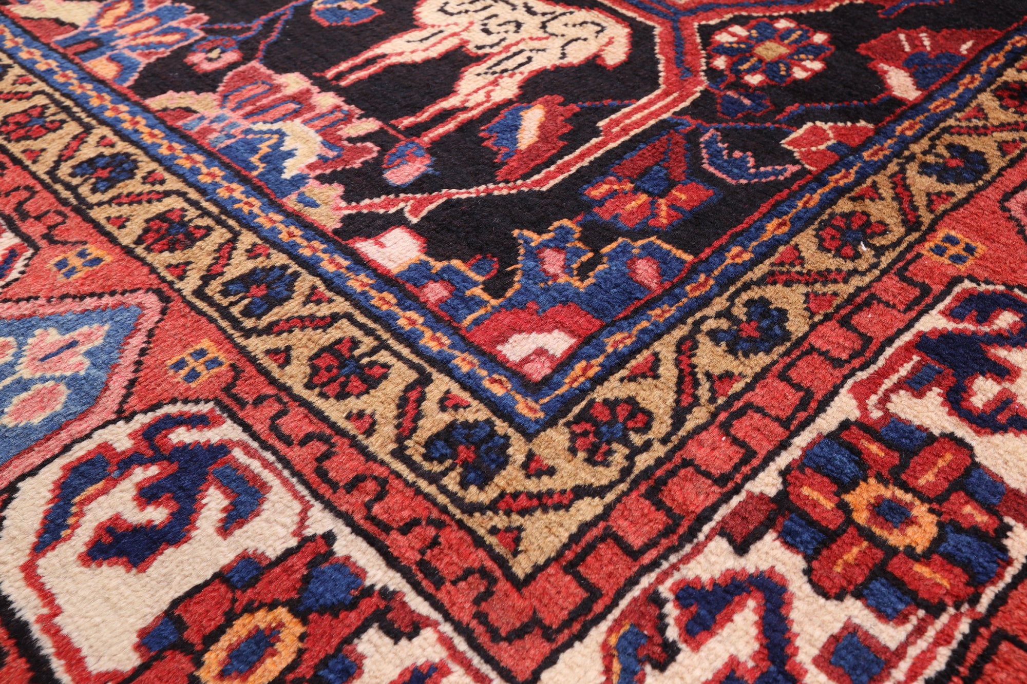 Black New Authentic Persian Nahavand Area Rug - 5' 6" X 10' 4" - Golden Nile