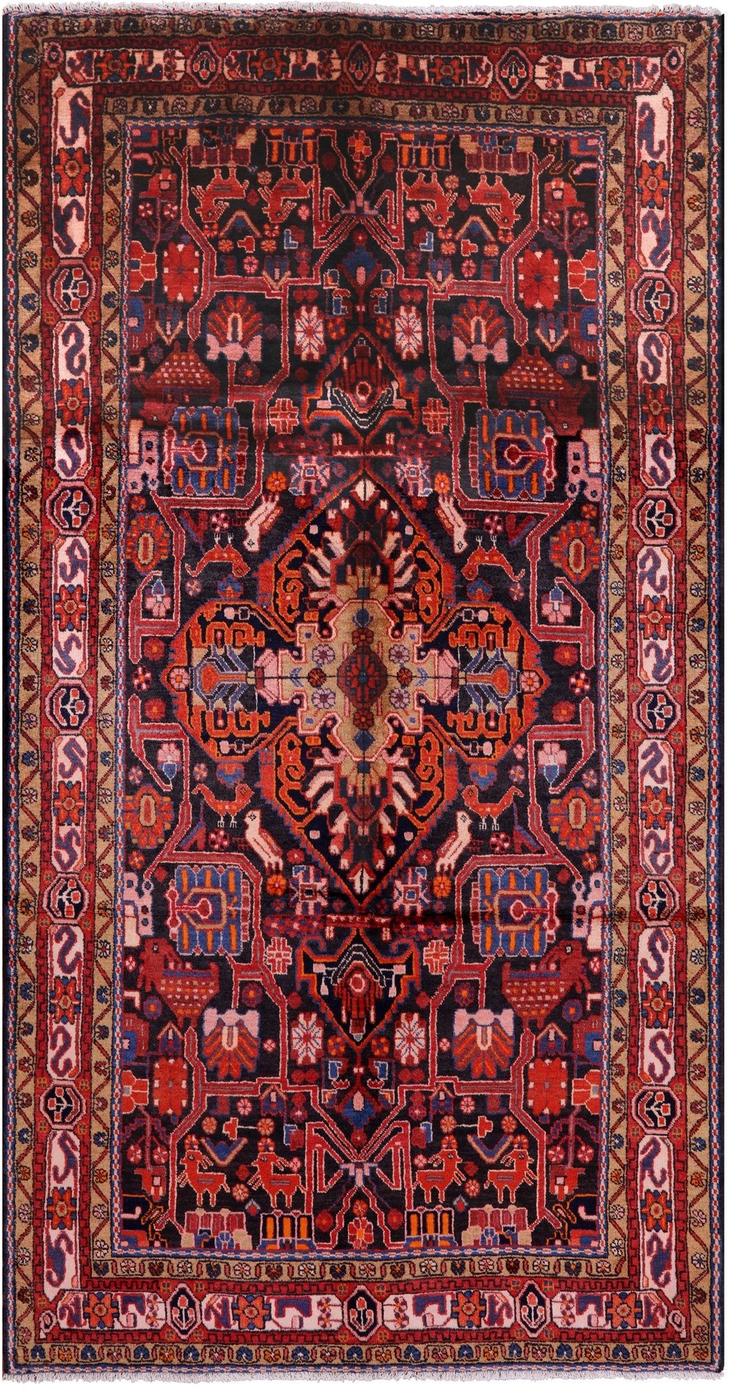 Black New Authentic Persian Nahavand Rug - 5' 3" X 10' 0" - Golden Nile