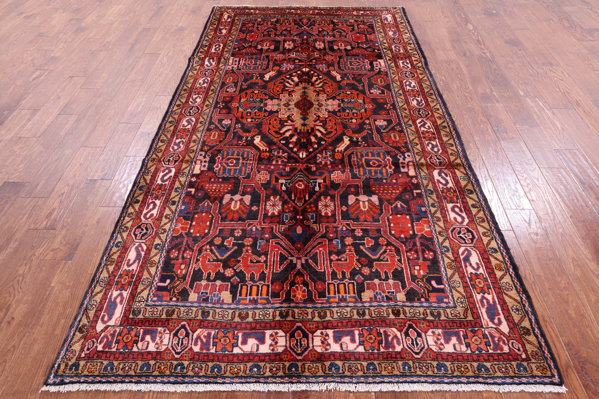 Black New Authentic Persian Nahavand Rug - 5' 3" X 10' 0" - Golden Nile