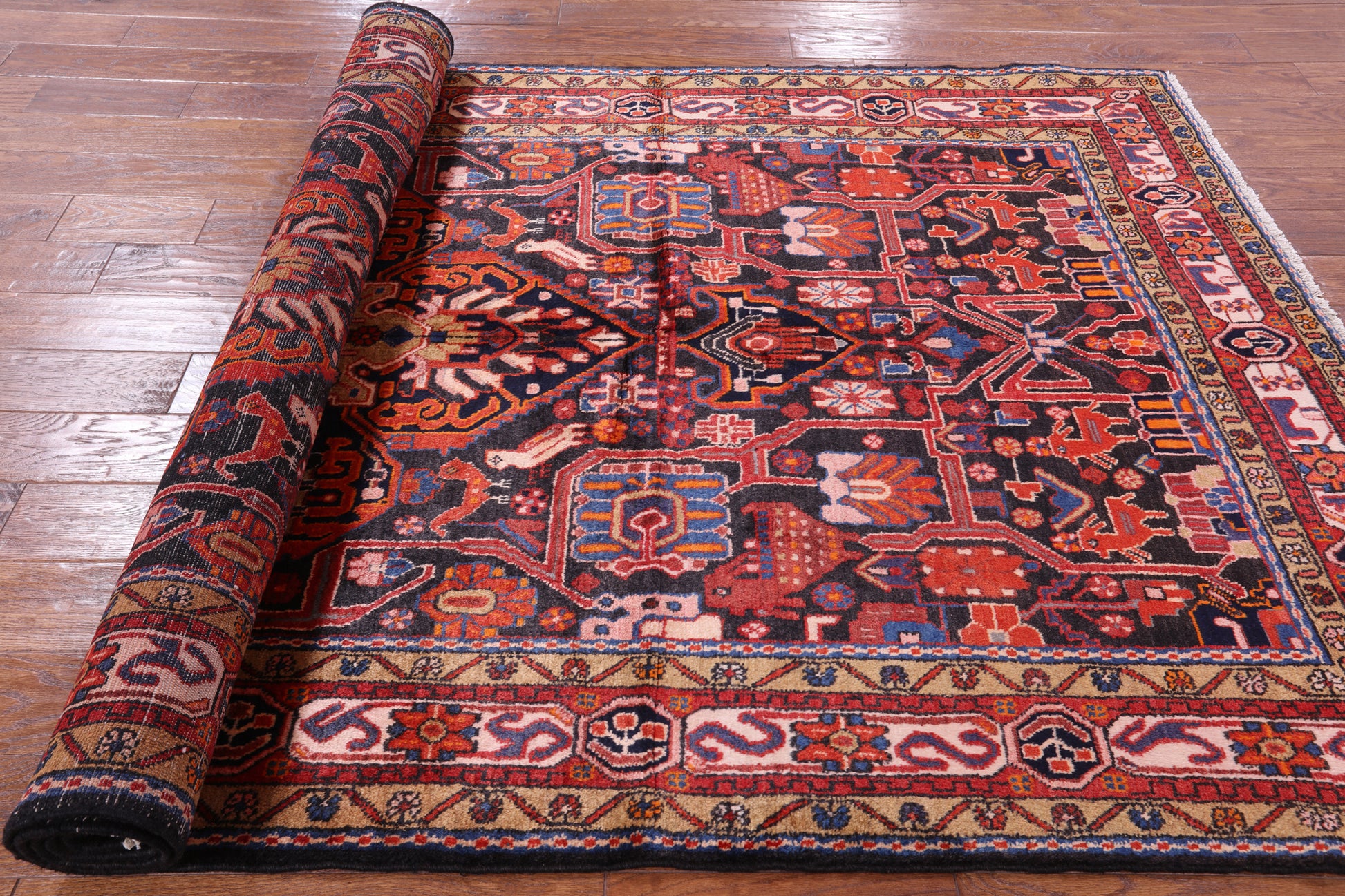 Black New Authentic Persian Nahavand Rug - 5' 3" X 10' 0" - Golden Nile