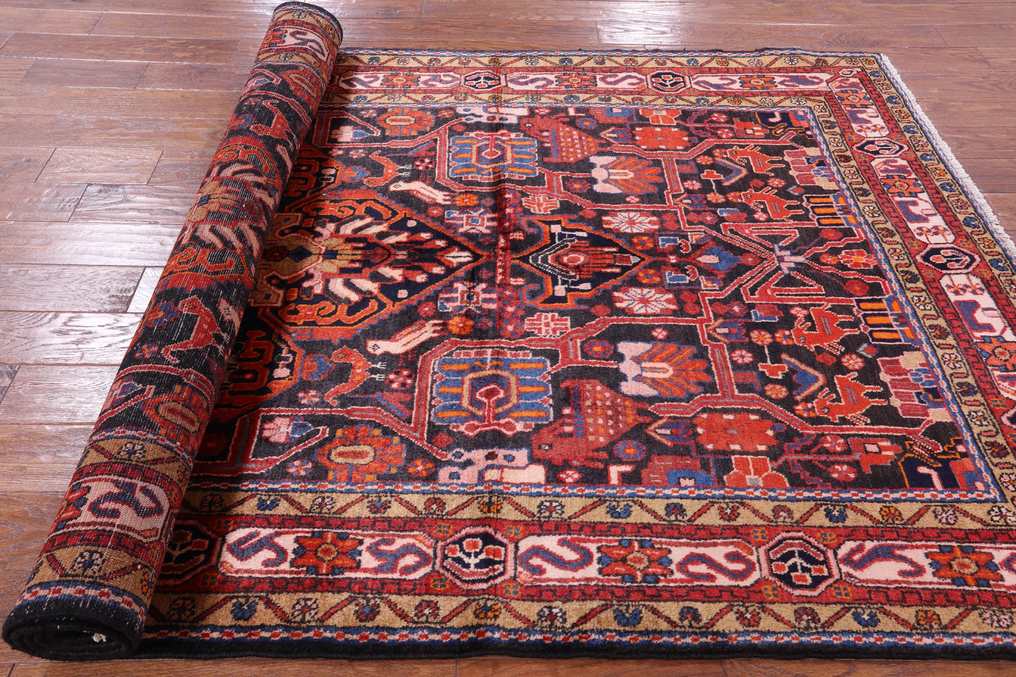 Black New Authentic Persian Nahavand Rug - 5' 3" X 10' 0" - Golden Nile