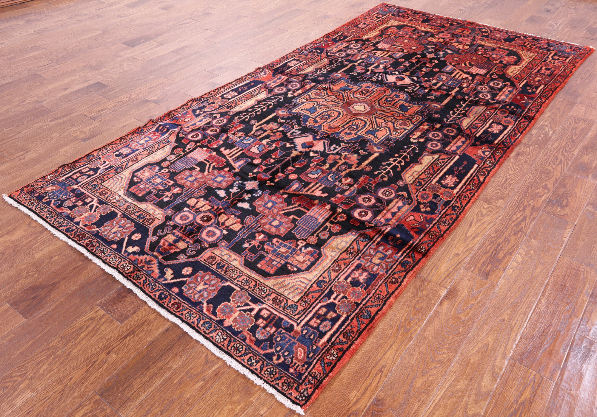New Persian Authentic Nahavand Hand Knotted Rug - 5' 1" X 10' 2" - Golden Nile