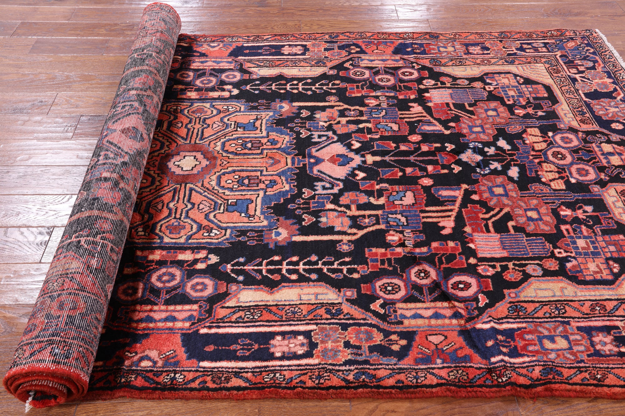 New Persian Authentic Nahavand Hand Knotted Rug - 5' 1" X 10' 2" - Golden Nile