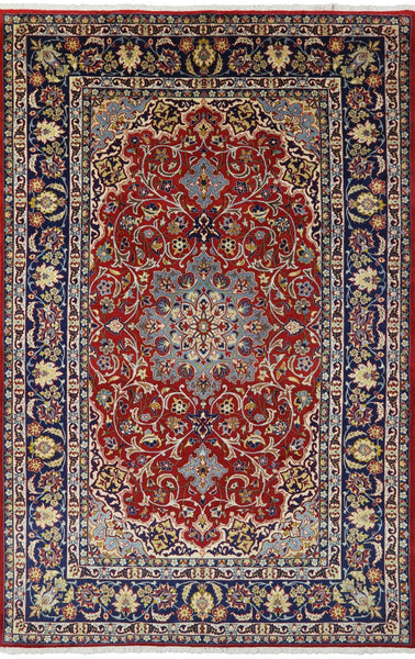 New Authentic Wool Persian Isfahan 7' 10" X 12' Rug - Golden Nile