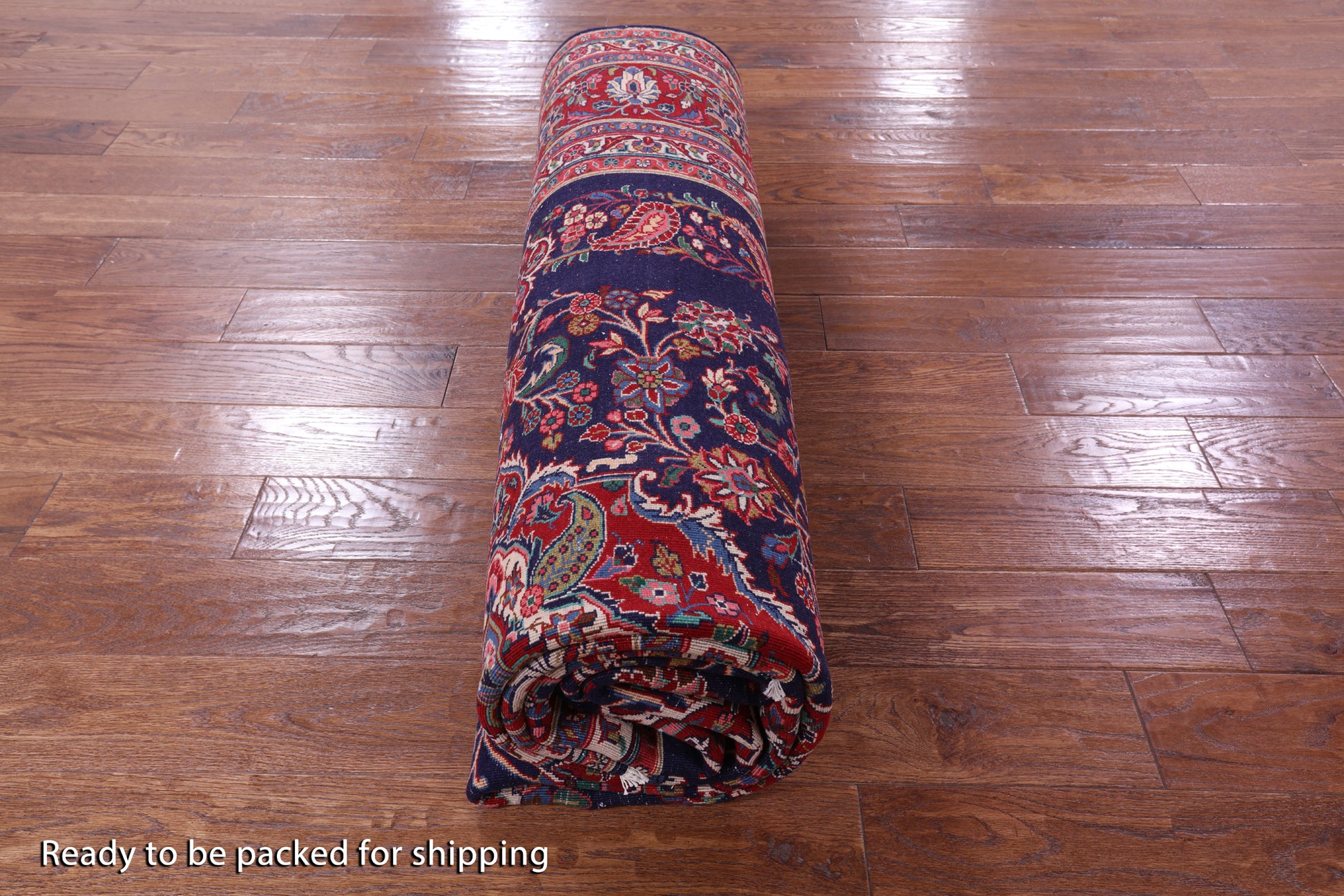 Blue New Authentic Persian Hamadan Hand Knotted Rug - 6' 11" X 10' 10" - Golden Nile
