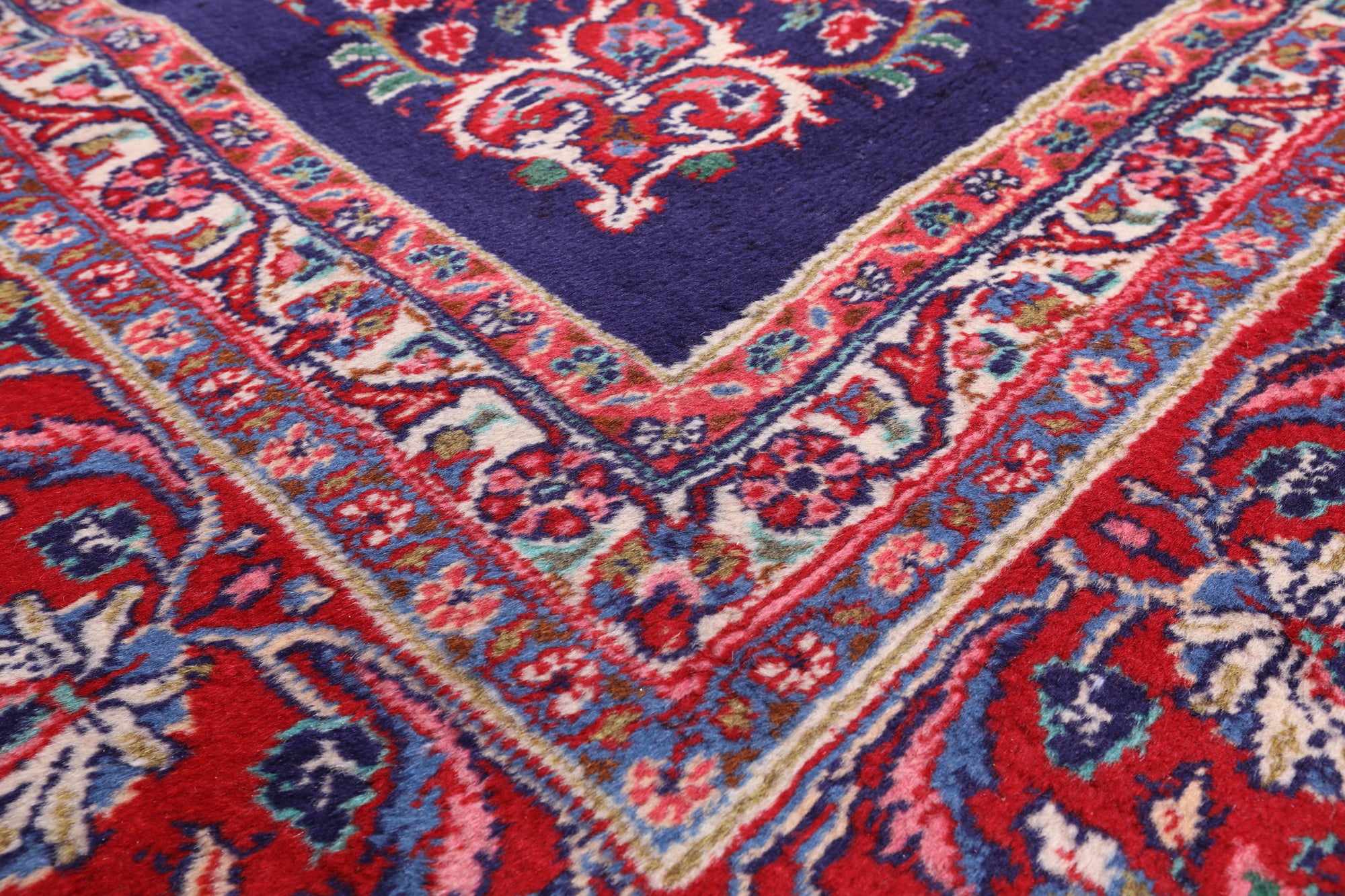Blue New Authentic Persian Hamadan Hand Knotted Rug - 6' 11" X 10' 10" - Golden Nile