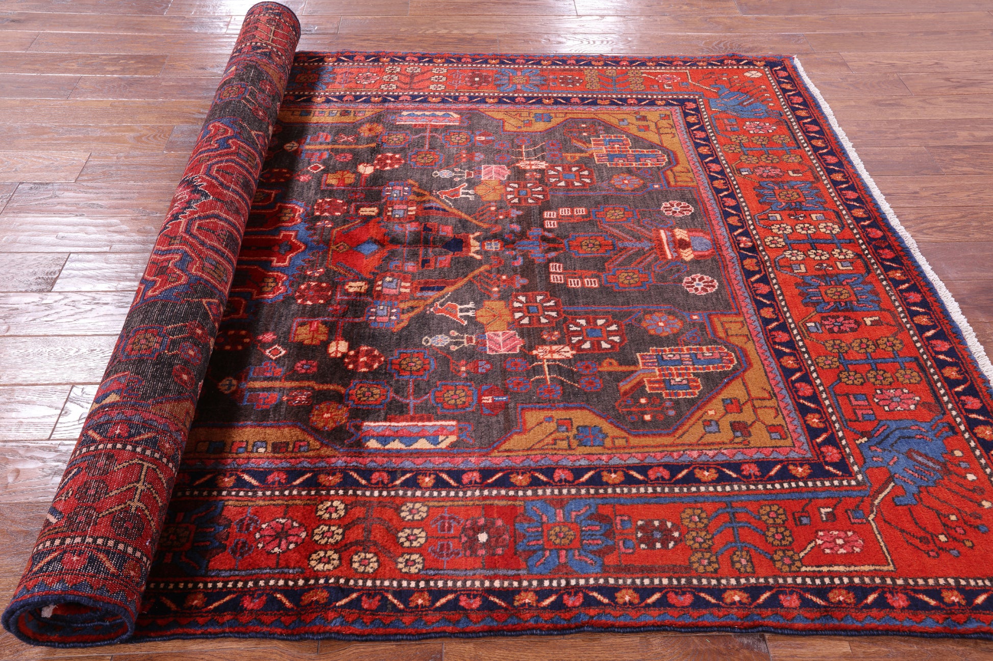 New Authentic Persian Nahavand Hand Knotted Rug - 5' 10" X 10' 0" - Golden Nile