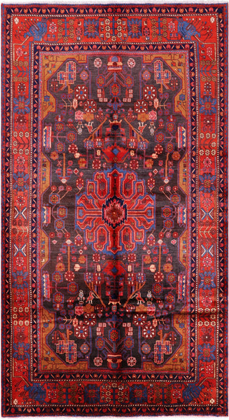 New Authentic Persian Nahavand Hand Knotted Rug - 5' 10" X 10' 0" - Golden Nile