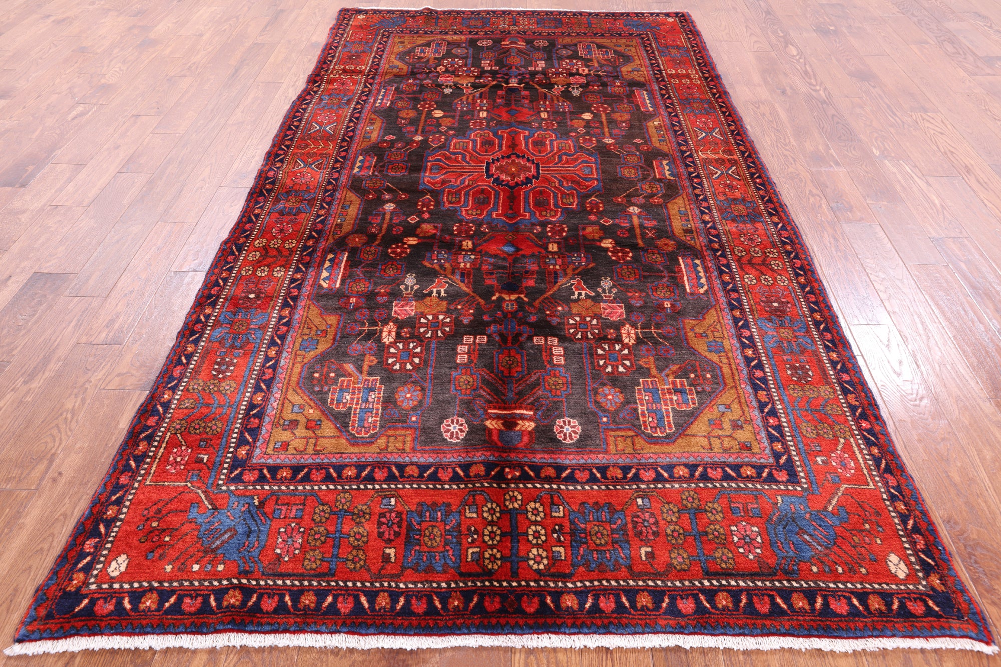 New Authentic Persian Nahavand Hand Knotted Rug - 5' 10" X 10' 0" - Golden Nile