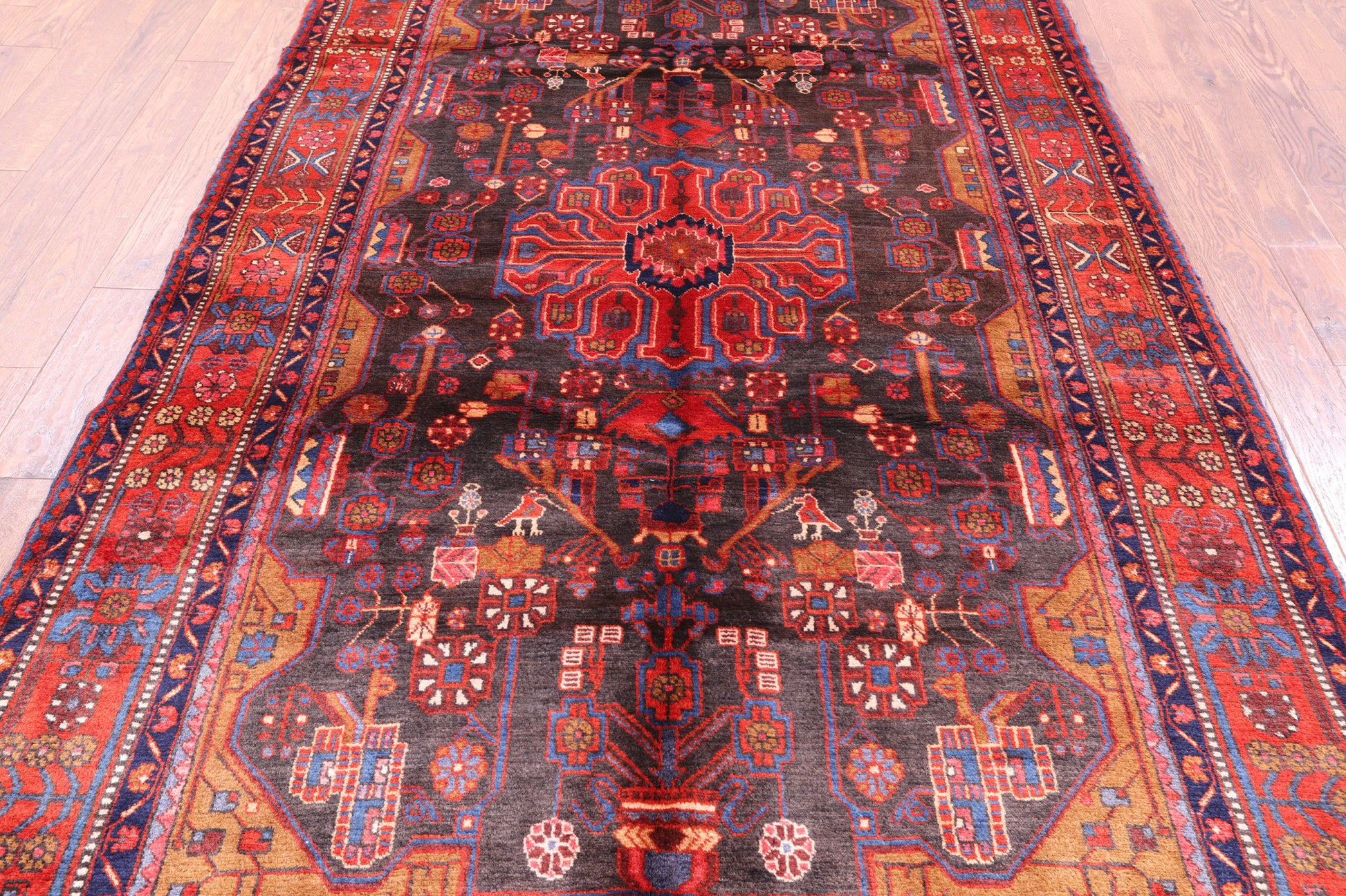 New Authentic Persian Nahavand Hand Knotted Rug - 5' 10" X 10' 0" - Golden Nile