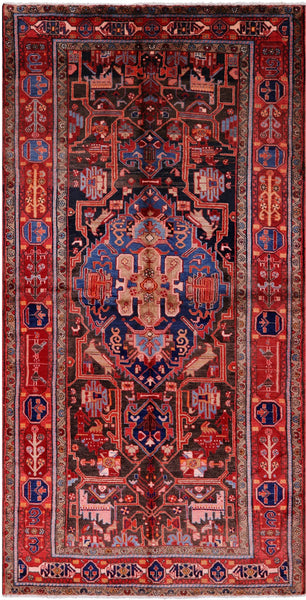 New Authentic Persian Nahavand Hand Knotted Rug - 5' 0" X 10' 1" - Golden Nile