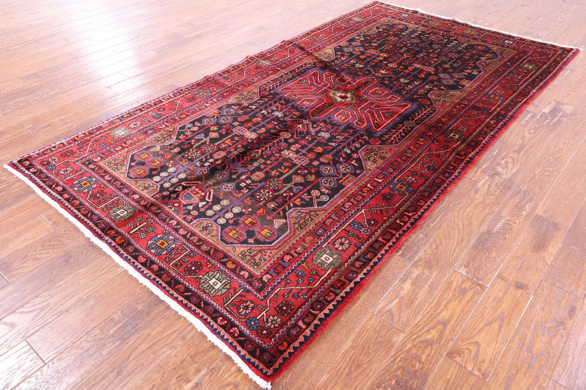 Black New Persian Nahavand Wool Rug - 5' 4" X 10' 0" - Golden Nile