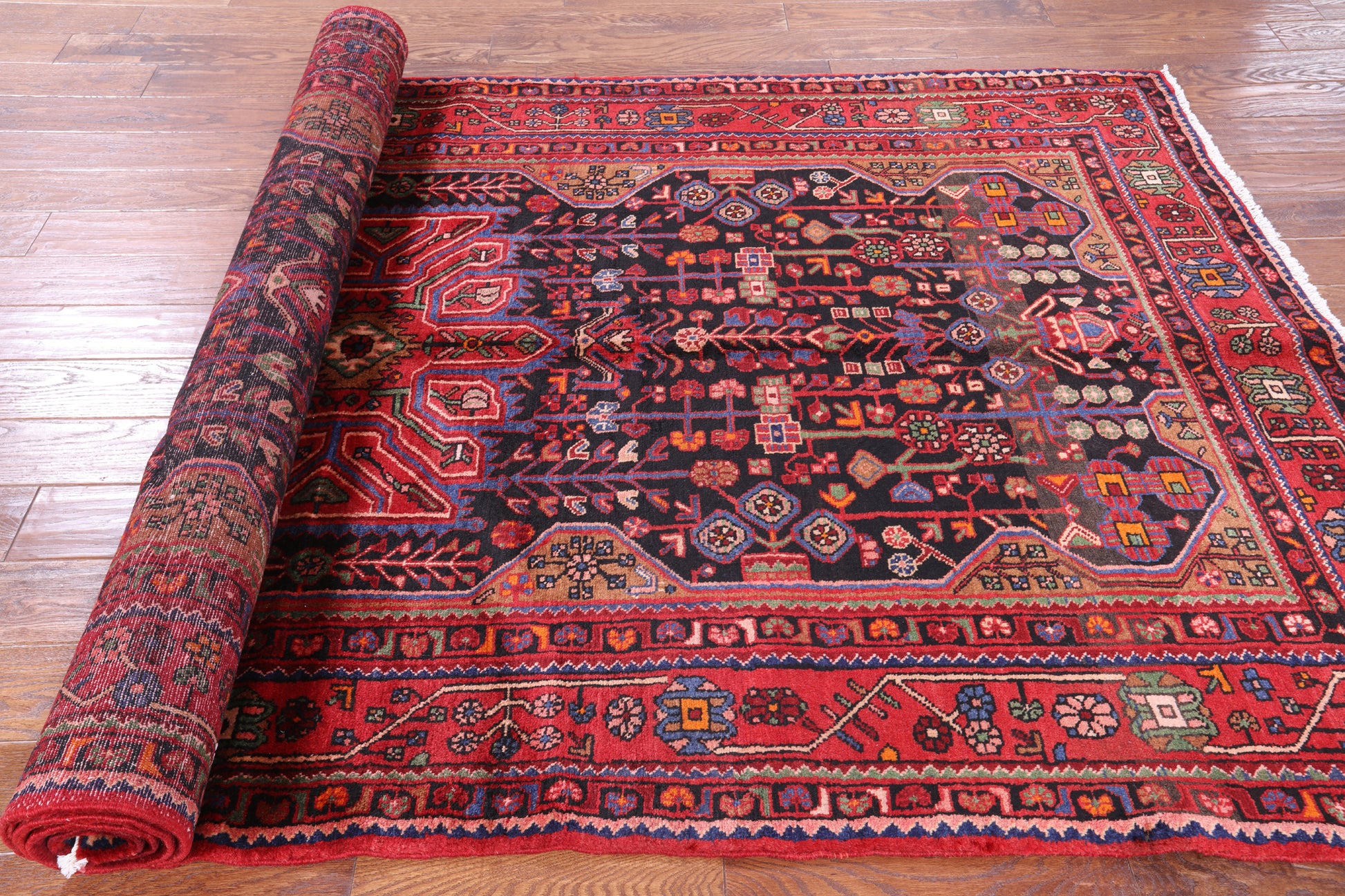 Black New Persian Nahavand Wool Rug - 5' 4" X 10' 0" - Golden Nile