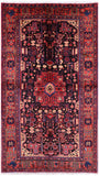 Black New Authentic Persian Nahavand Hand Knotted Rug - 5' 6" X 9' 6" - Golden Nile