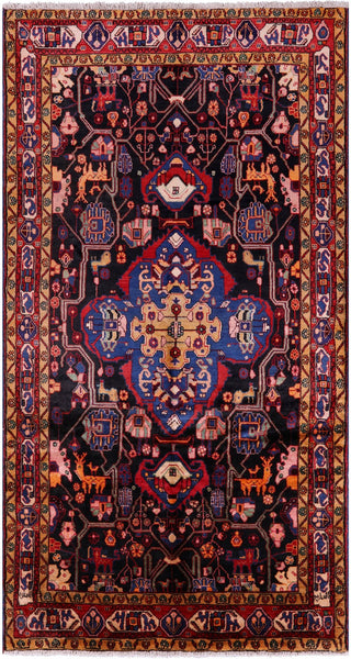 Black New Authentic Persian Nahavand Rug - 5' 2" X 9 11" - Golden Nile