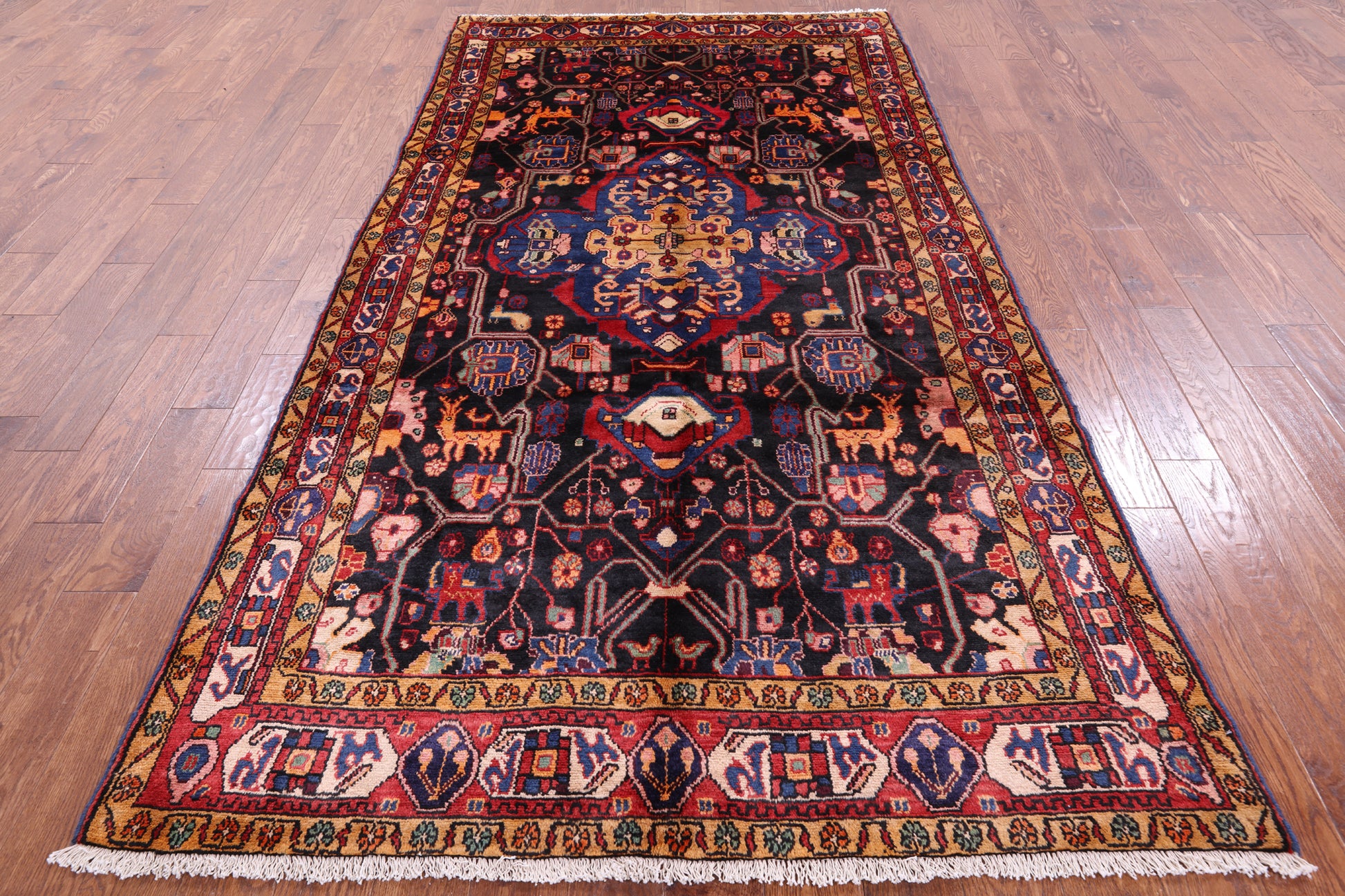 Black New Authentic Persian Nahavand Rug - 5' 2" X 9 11" - Golden Nile