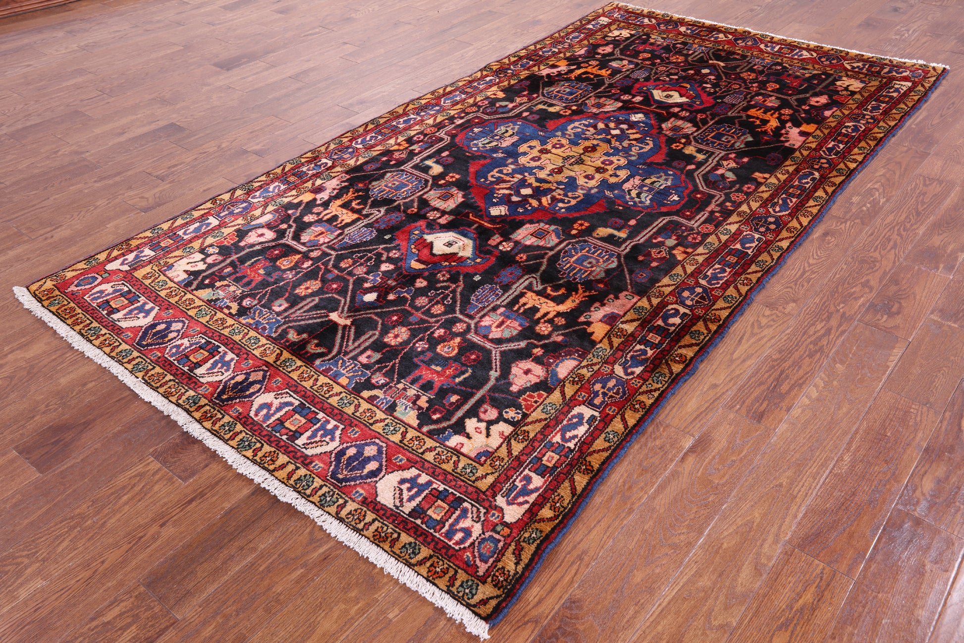 Black New Authentic Persian Nahavand Rug - 5' 2" X 9 11" - Golden Nile