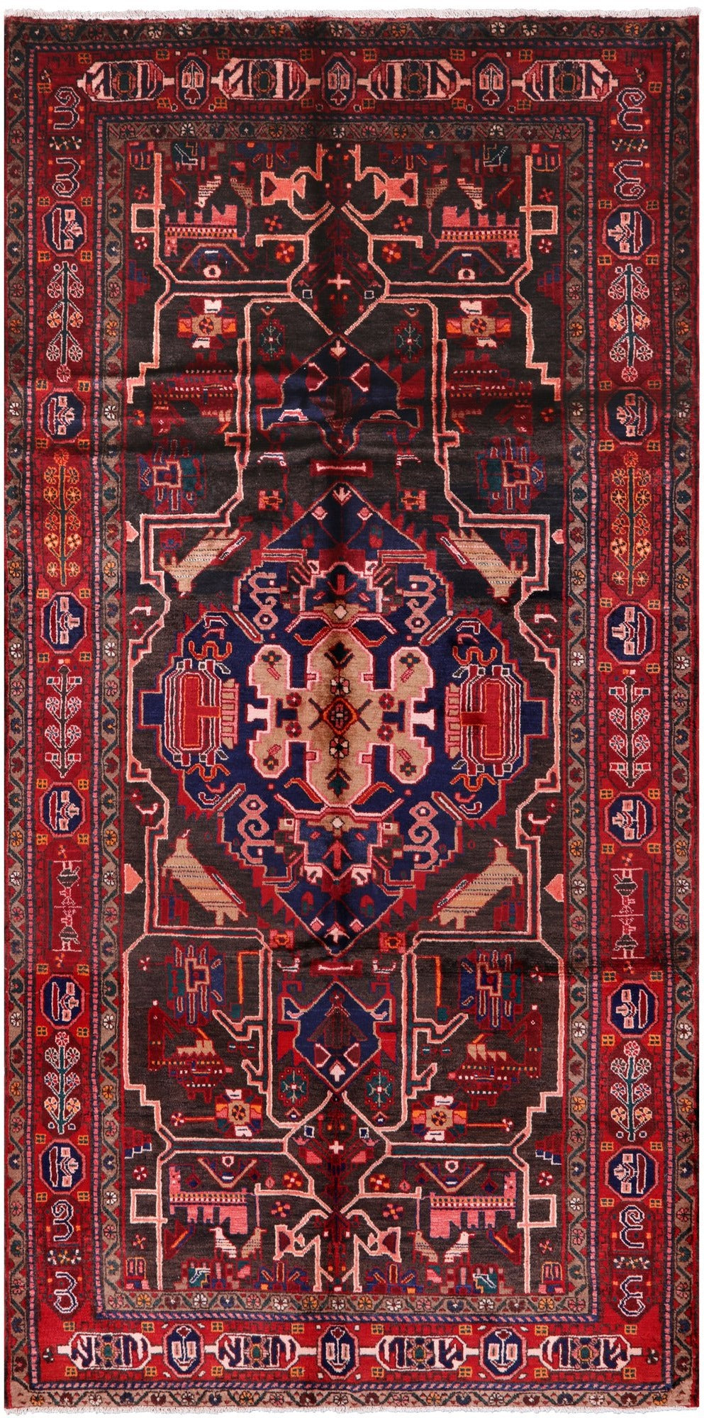 Black New Persian Nahavand Rug - 5' 2" X 10' 6" - Golden Nile