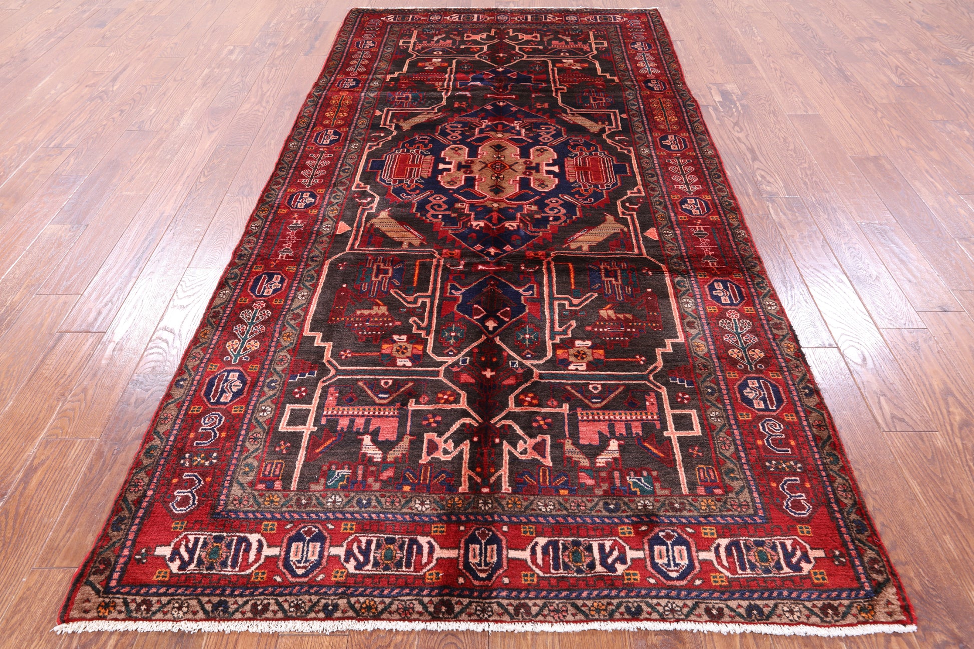 Black New Persian Nahavand Rug - 5' 2" X 10' 6" - Golden Nile