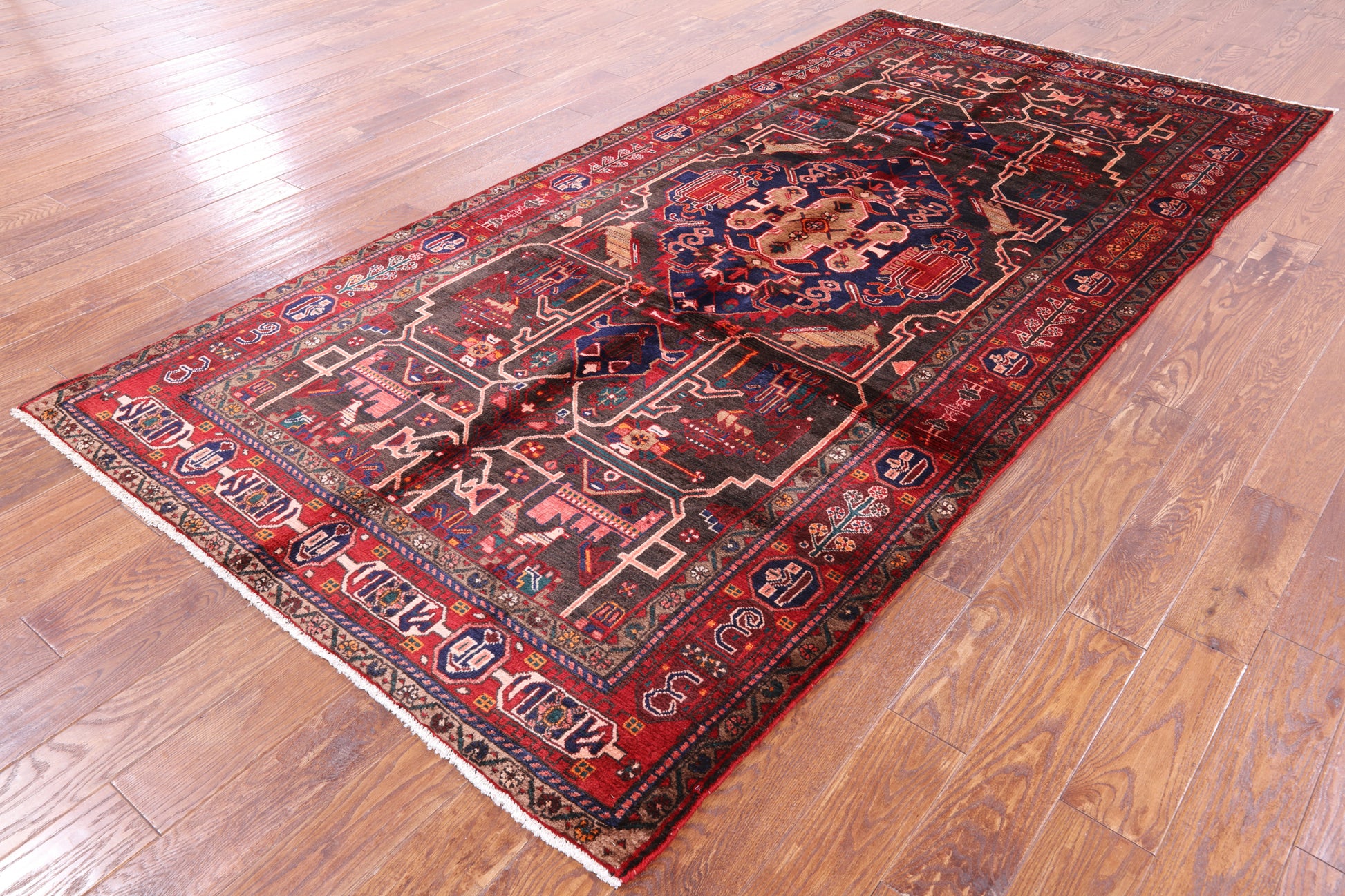 Black New Persian Nahavand Rug - 5' 2" X 10' 6" - Golden Nile