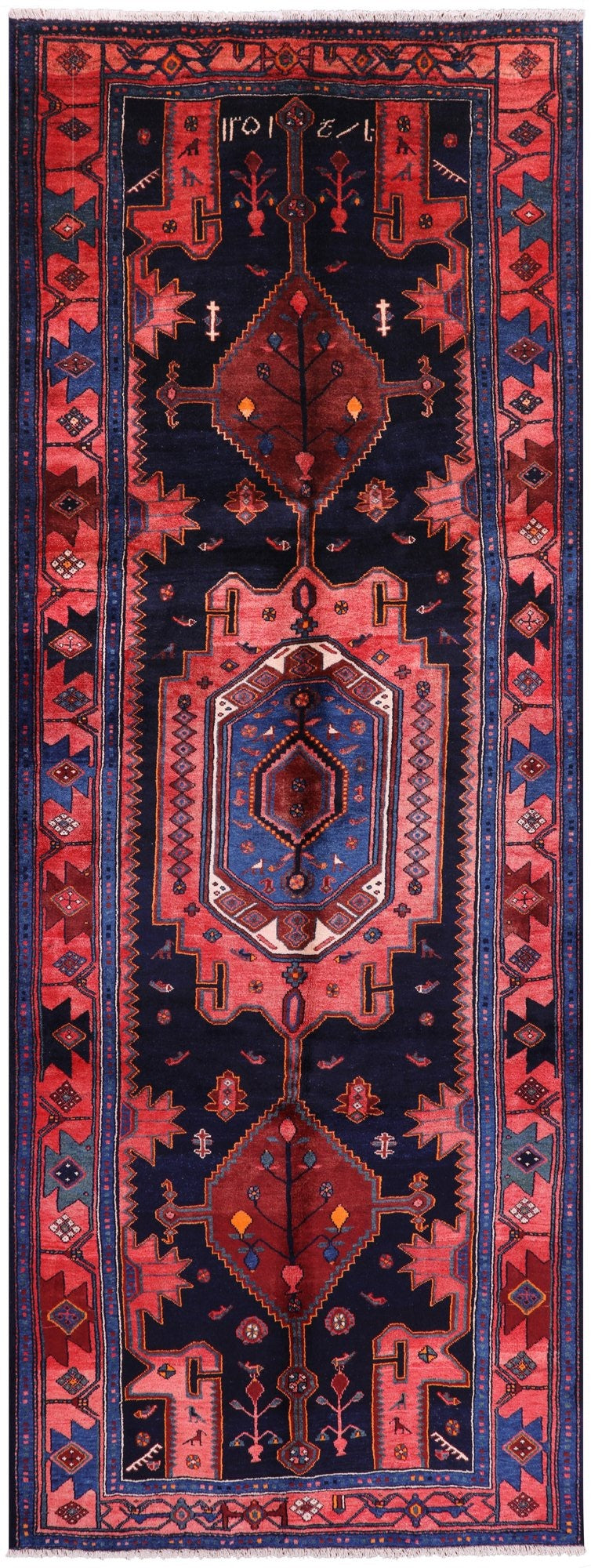 New Authentic Persian Nahavand Handmade Wool Rug - 4' 9" X 13' - Golden Nile