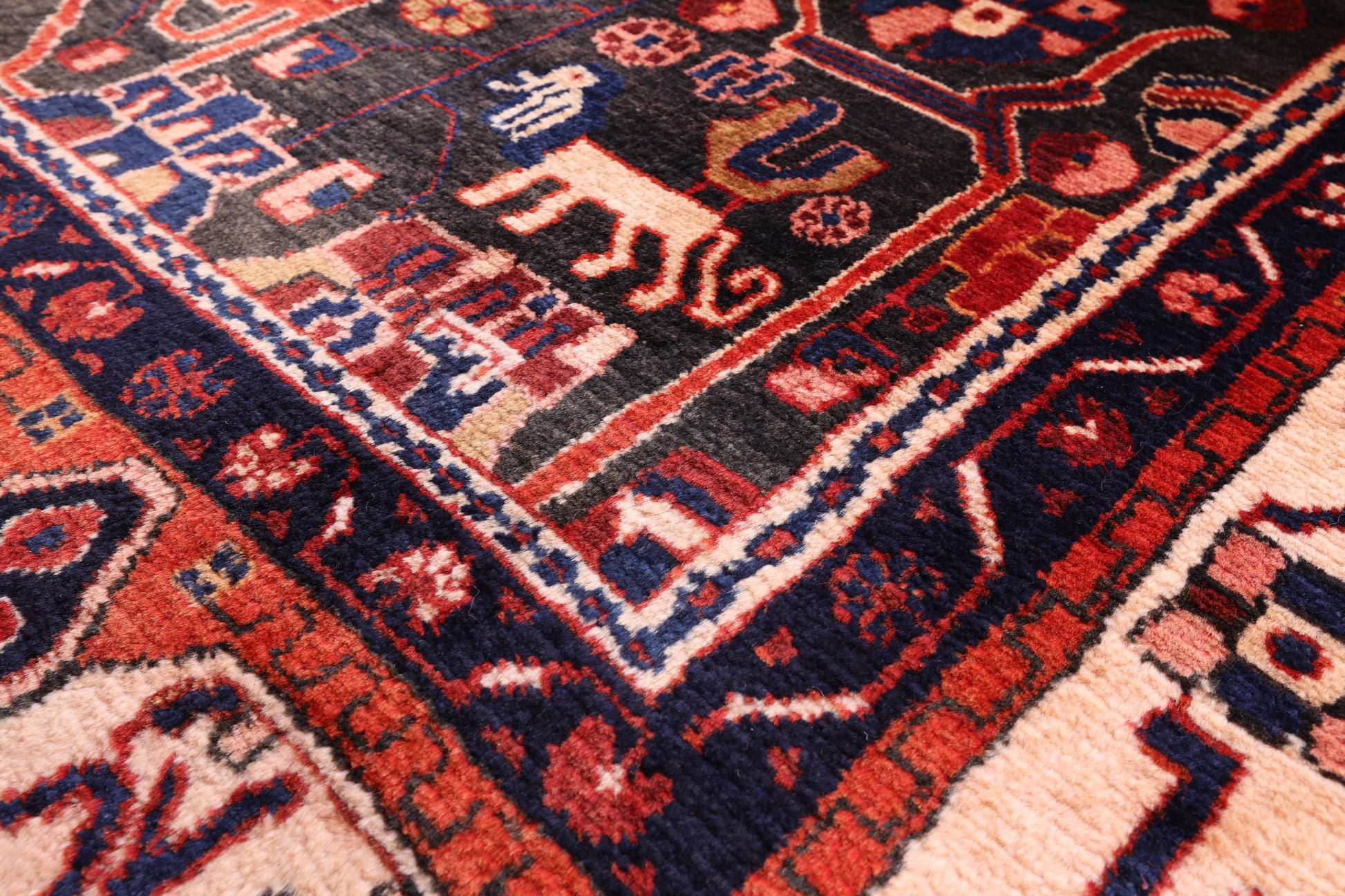Black New Authentic Persian Nahavand Handmade Rug - 5' 4" X 10' 3" - Golden Nile