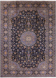 Blue New Authentic Persian Kashan Handmade Rug - 8' 8" X 12' 4" - Golden Nile