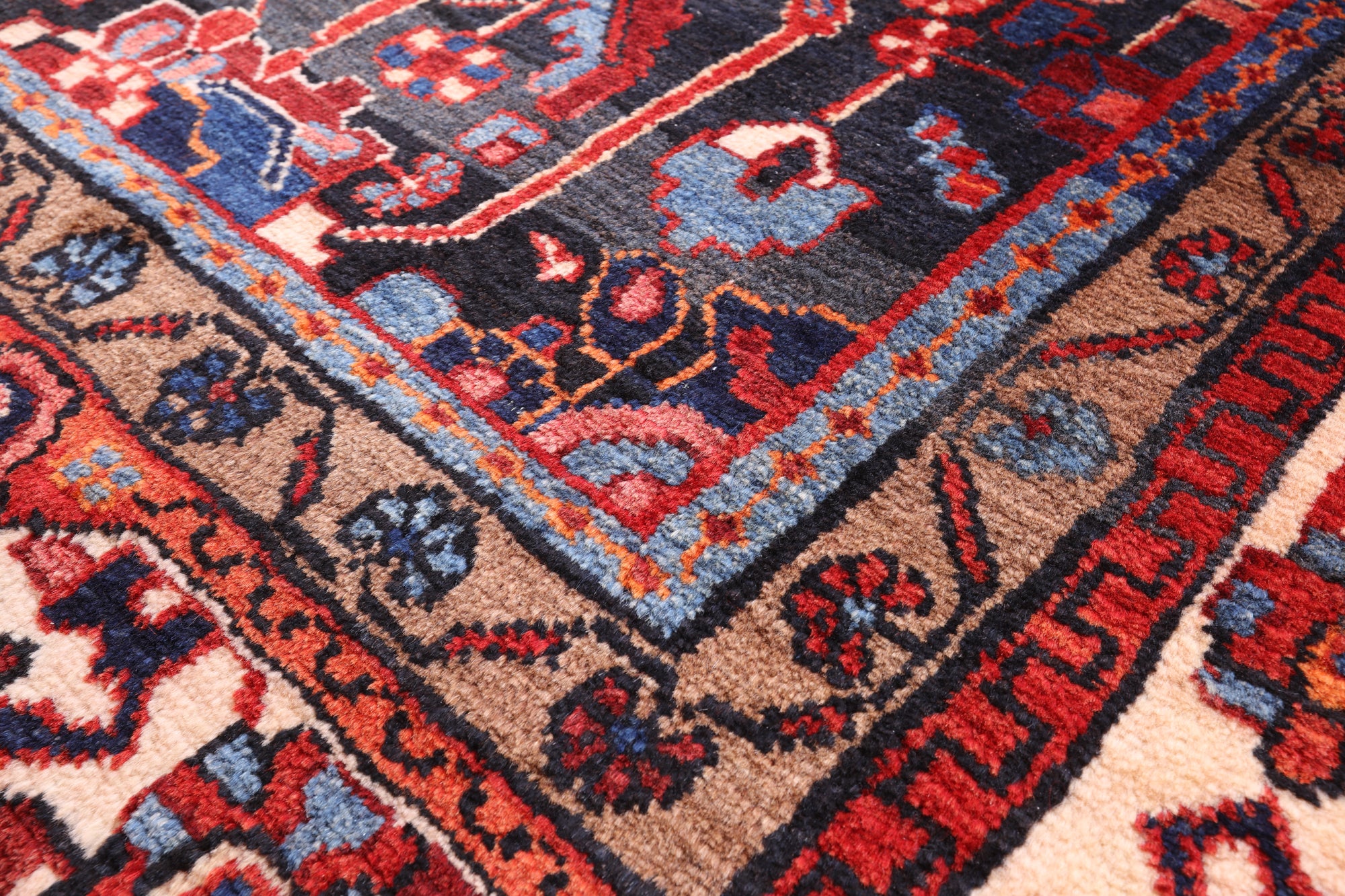Black New Authentic Hand Knotted Persian Nahavand Rug - 5' 10" X 10' 9" - Golden Nile