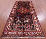 Black New Authentic Persian Hamadan Rug - 5' 0" X 10' 8" - Golden Nile