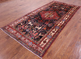 Black New Authentic Persian Hamadan Rug - 5' 0" X 10' 8" - Golden Nile