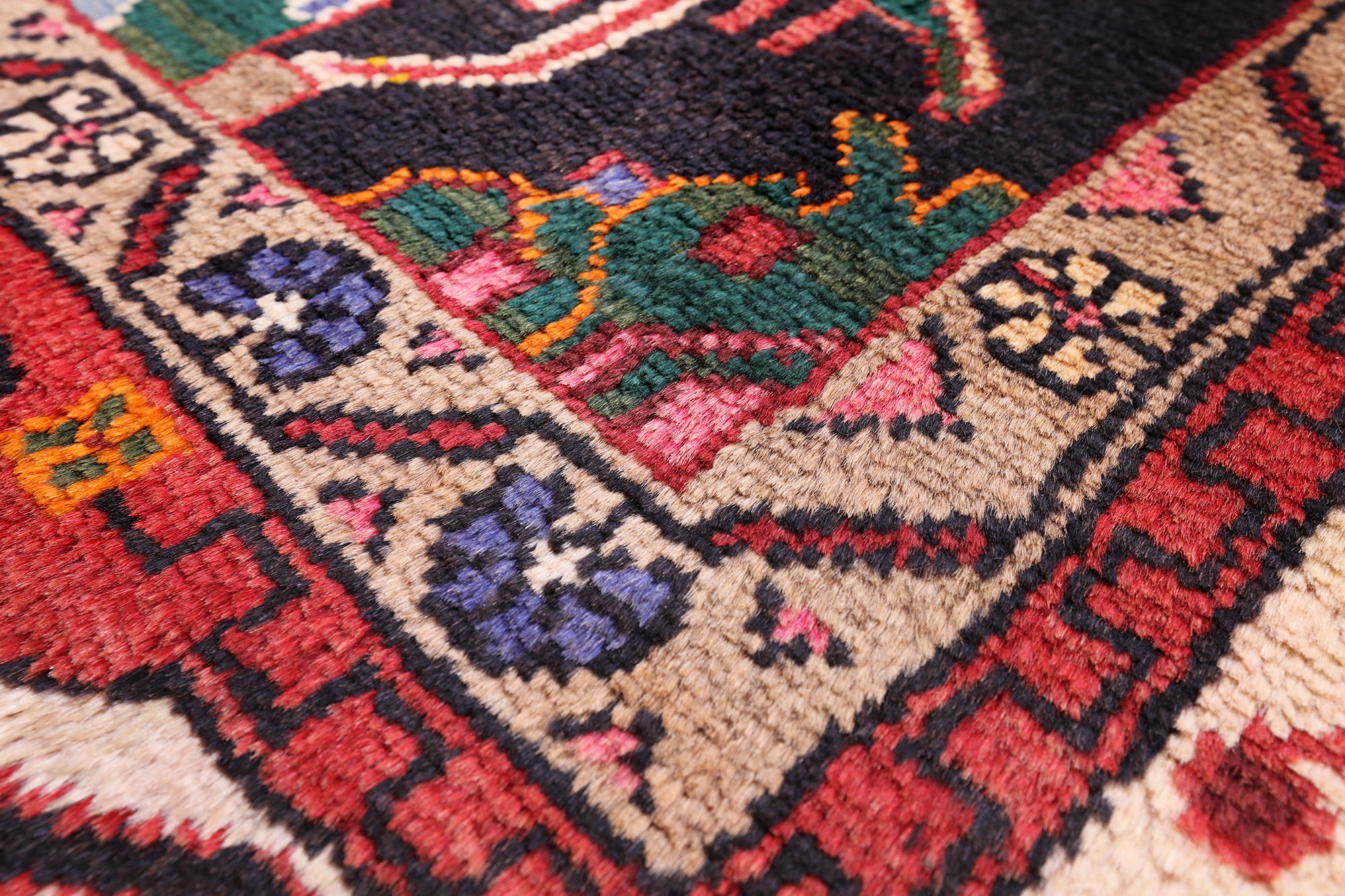 Black New Authentic Persian Hamadan Rug - 5' 0" X 10' 8" - Golden Nile