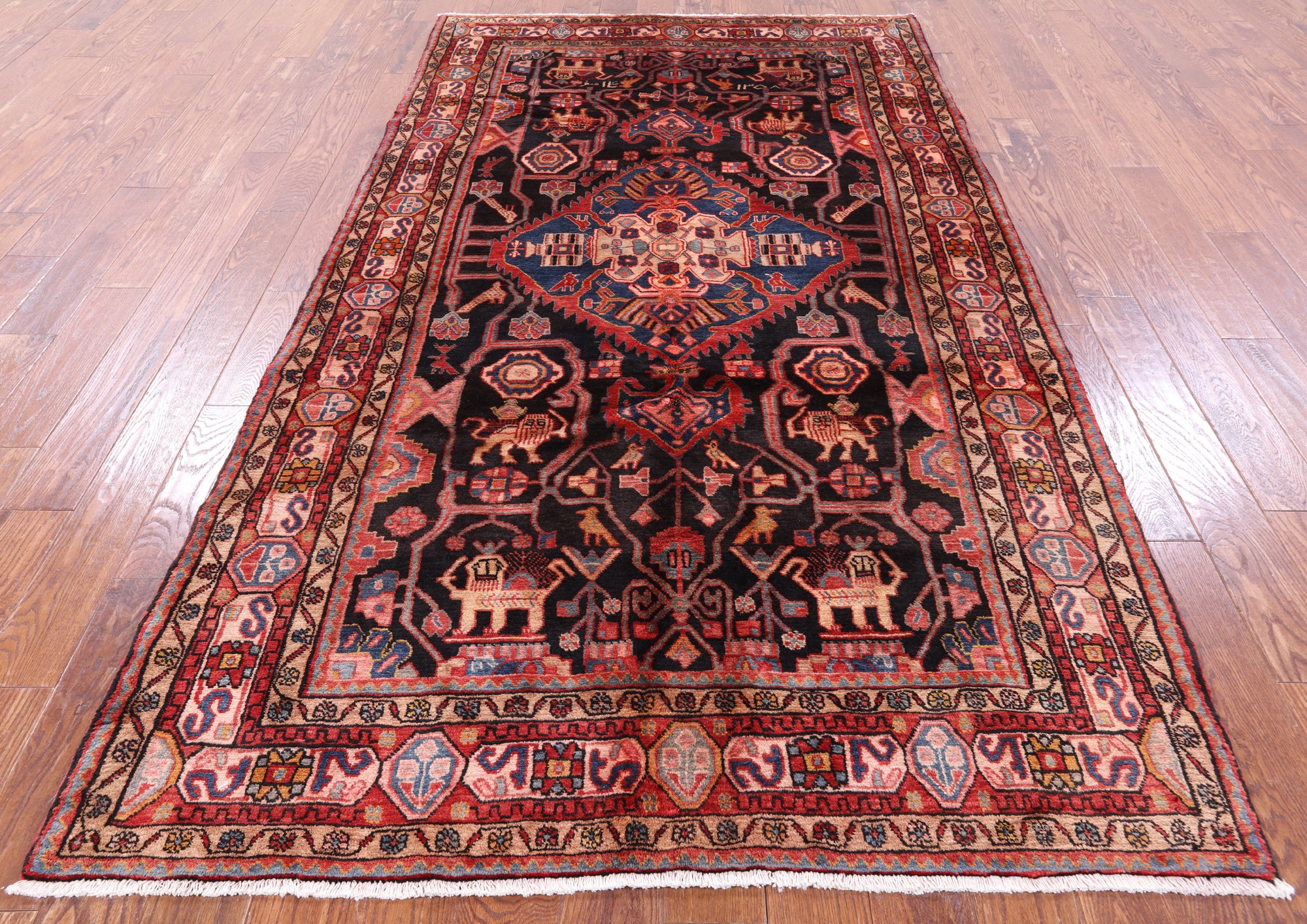 Black New Authentic Persian Nahavand Rug - 5' 3" X 9' 7" - Golden Nile