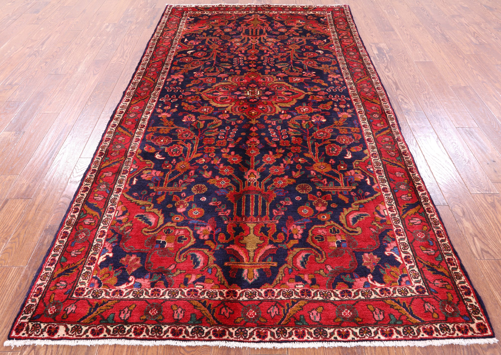 Blue New Authentic Persian Nahavand Rug - 5' 5" X 9' 8" - Golden Nile
