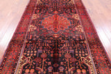 Black Hand Knotted New Authentic Persian Nahavand Wool Rug - 5' 7" X 11' - Golden Nile