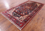 Blue New Persian Nahavand Hand Knotted Wool Rug - 5' 4" X 10' 3" - Golden Nile