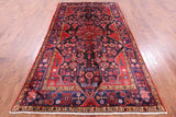 Black New Authentic Persian Nahavand Hand Knotted Rug - 5' 6" X 10' 0" - Golden Nile