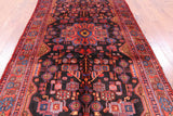 Black New Authentic Persian Nahavand Handmade Rug - 5' 9" X 10' 8" - Golden Nile
