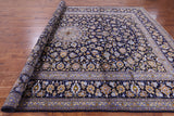 Blue New Authentic Persian Kashan Hand Knotted Wool Rug - 10' 2" X 13' 5" - Golden Nile