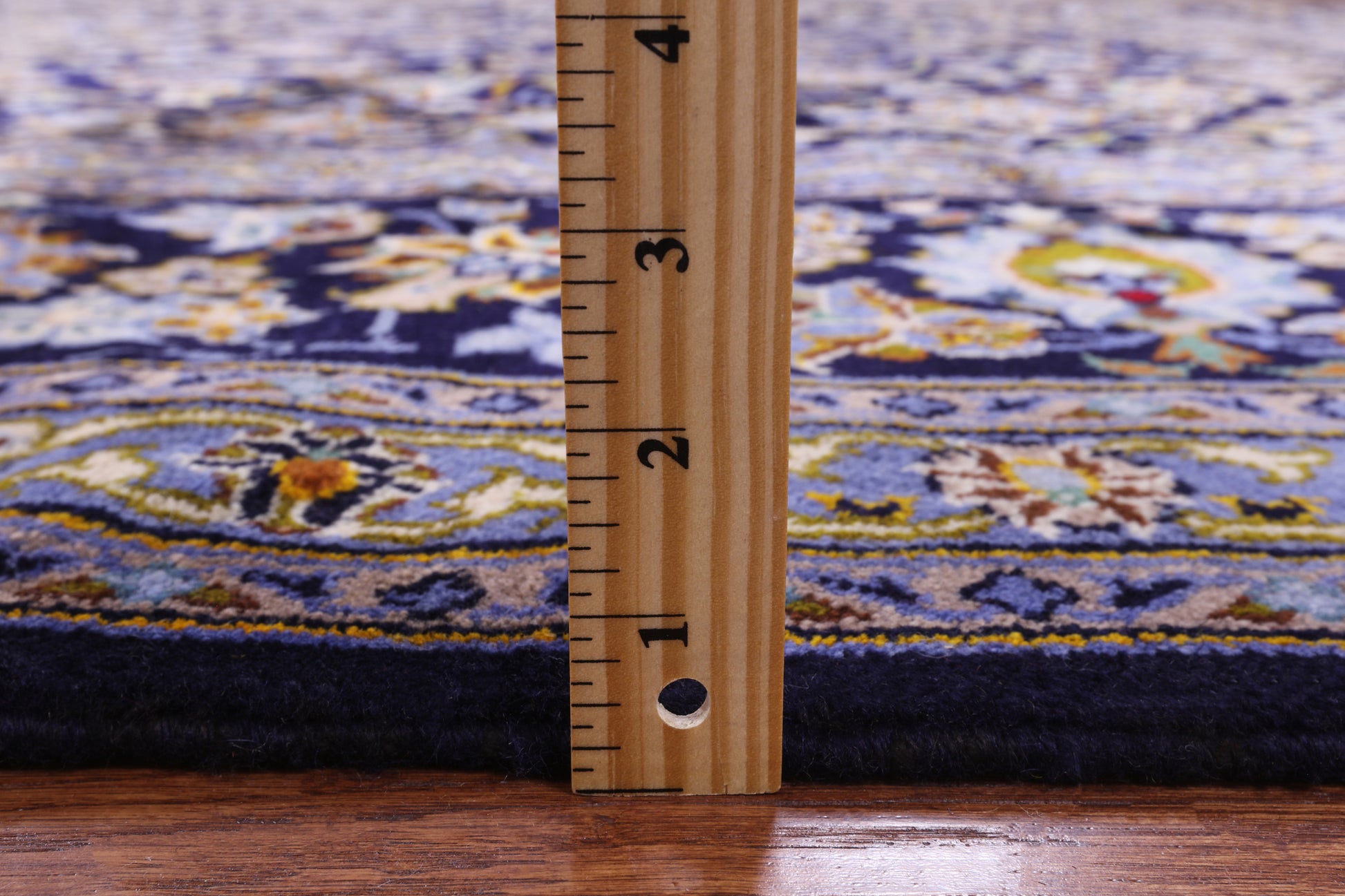 Blue New Authentic Persian Kashan Hand Knotted Wool Rug - 10' 2" X 13' 5" - Golden Nile