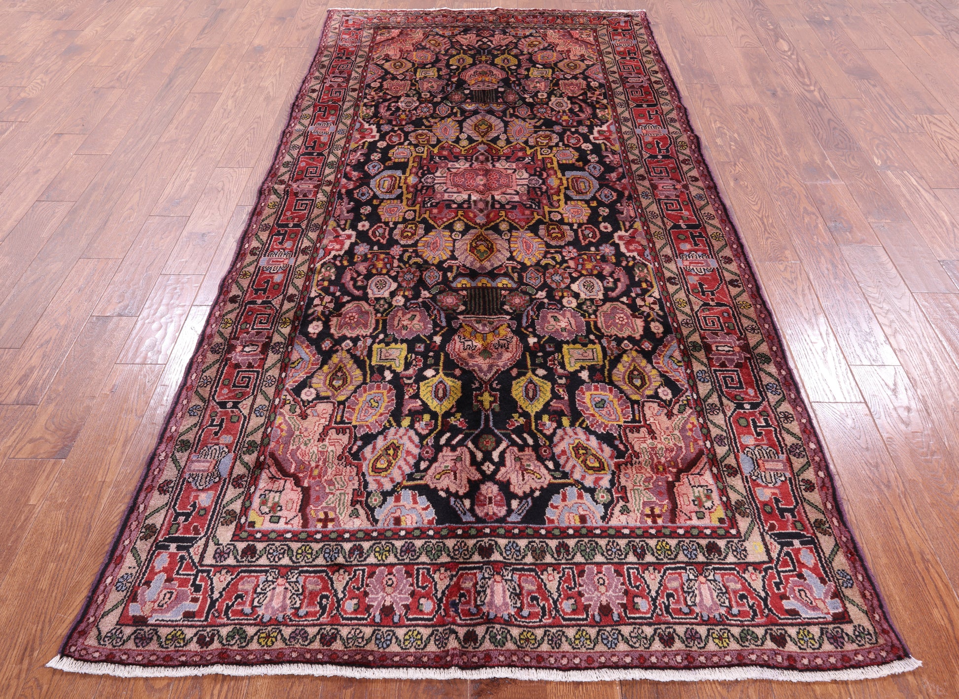 New Authentic Persian Nahavand Hand Knotted Wool Rug - 4' 9" X 9' 11" - Golden Nile