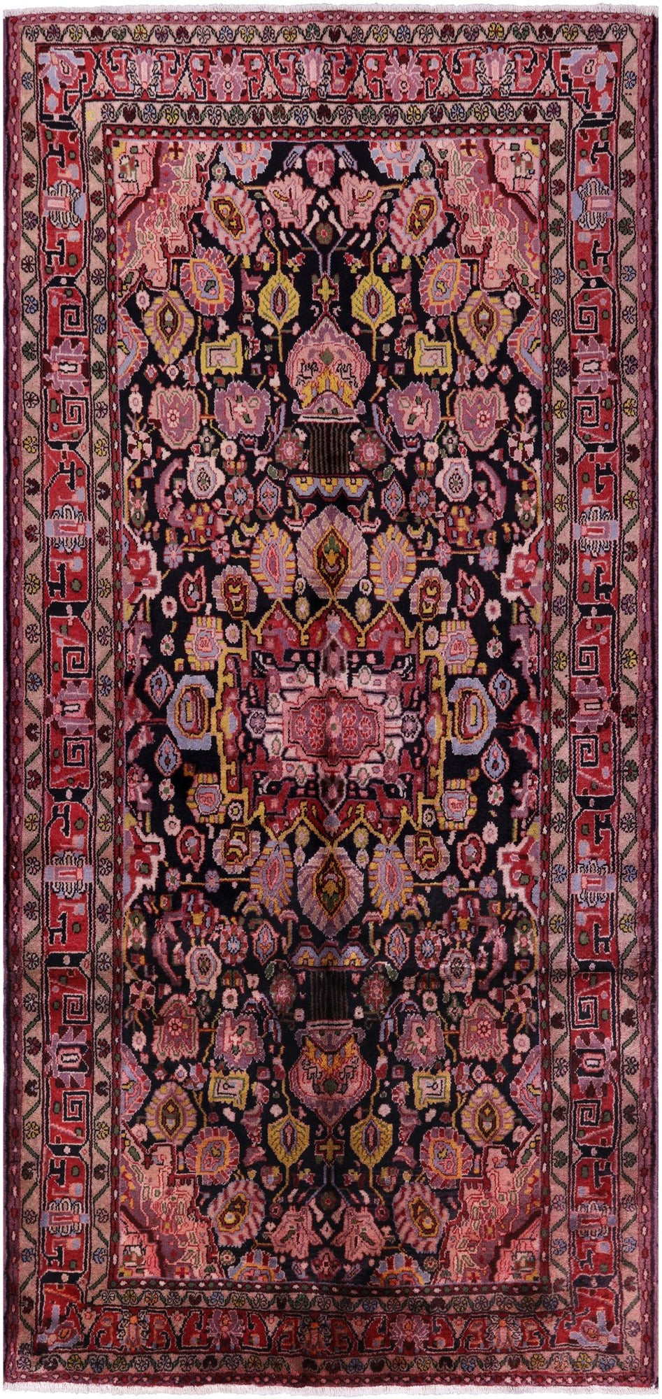 New Authentic Persian Nahavand Hand Knotted Wool Rug - 4' 9" X 9' 11" - Golden Nile