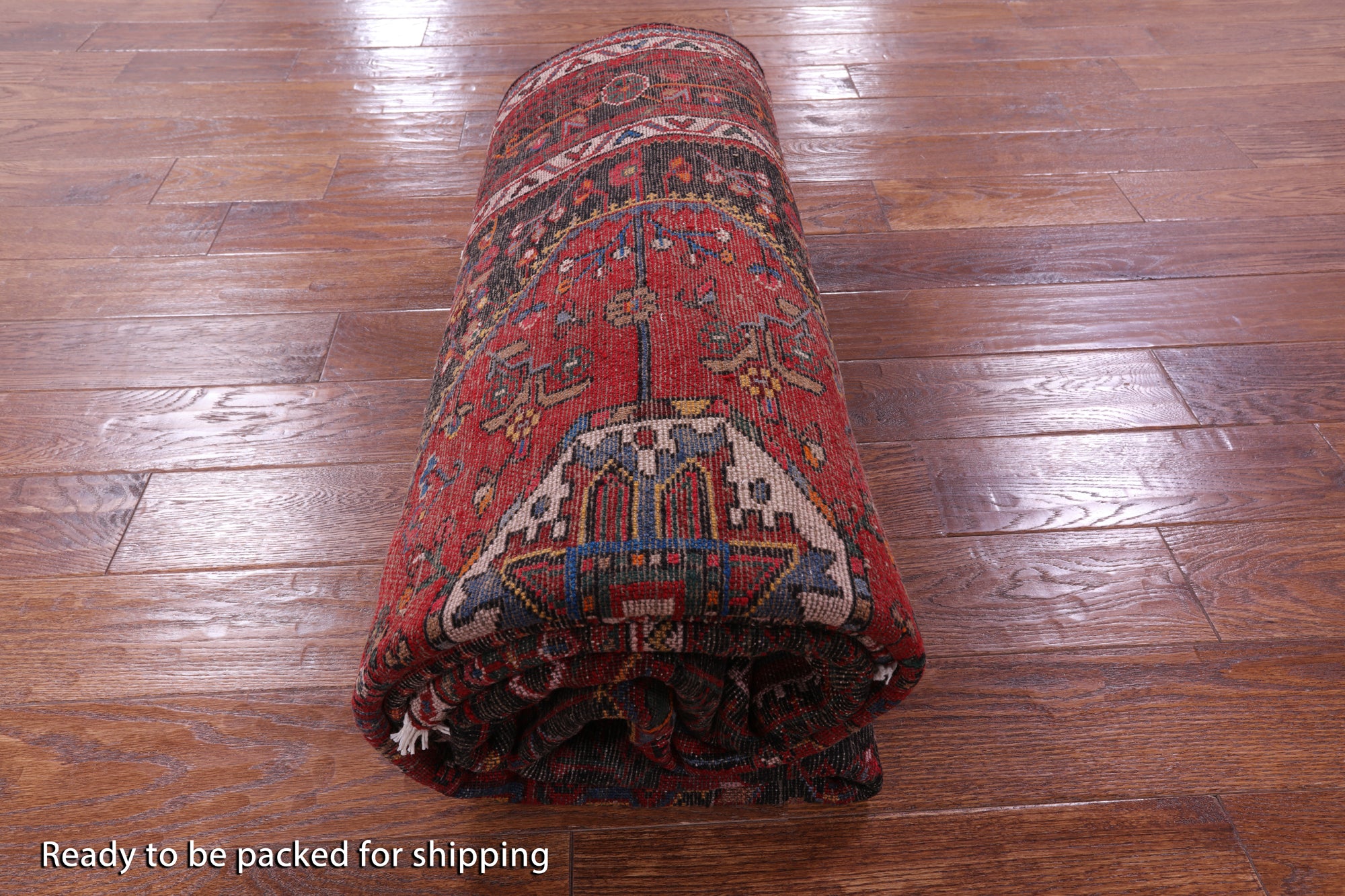 Black New Persian Authentic Hamadan Wool Rug - 5' 4" X 9' 9" - Golden Nile
