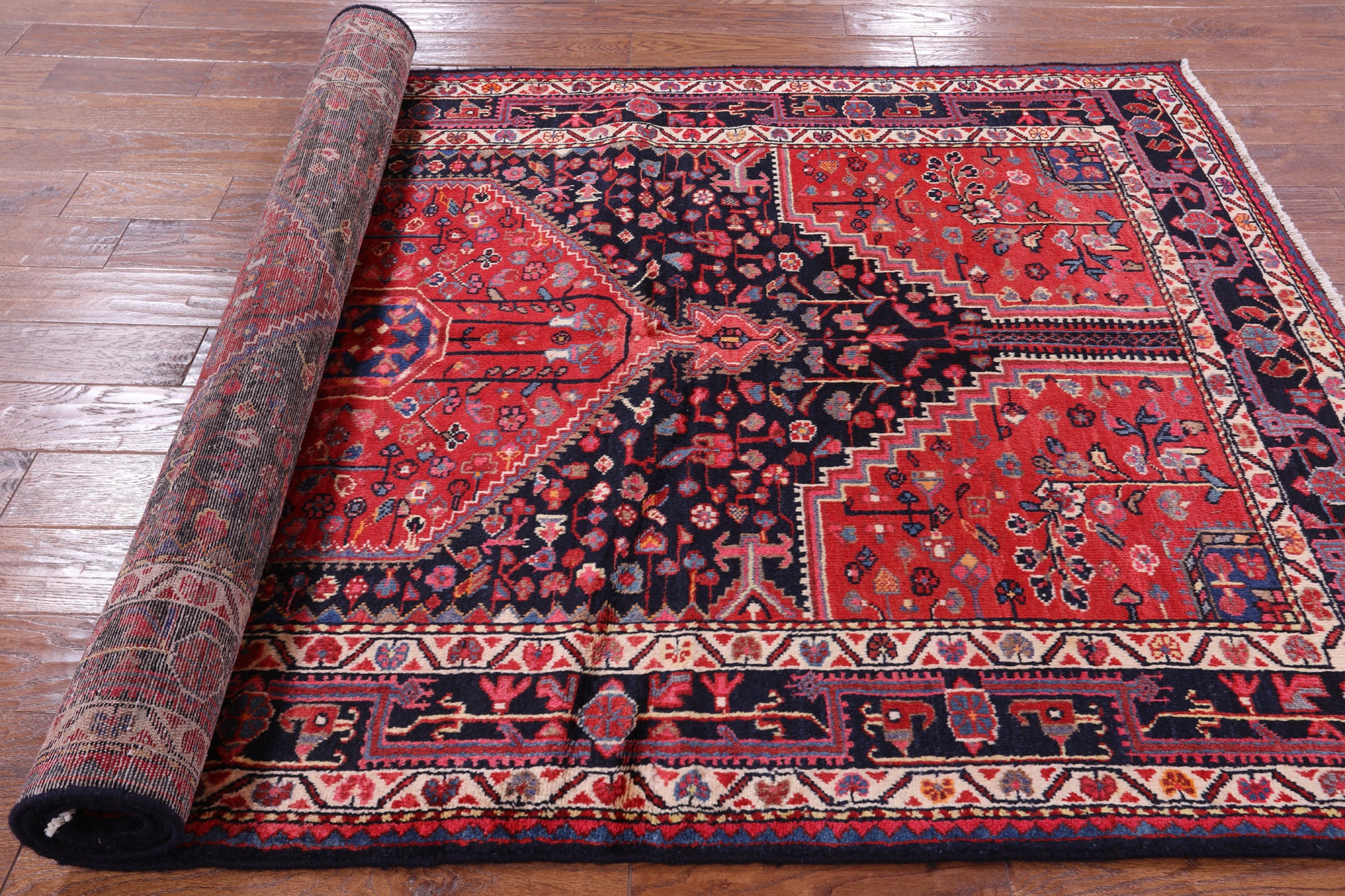 New Authentic Persian Nahavand Hand Knotted Rug - 5' 1" X 9' 0" - Golden Nile
